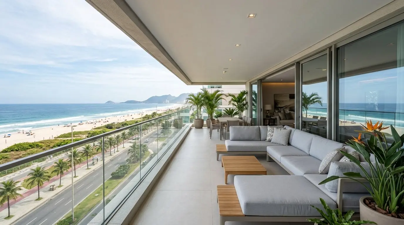 Apartamento 4 suítes frente mar na Barra da Tijuca